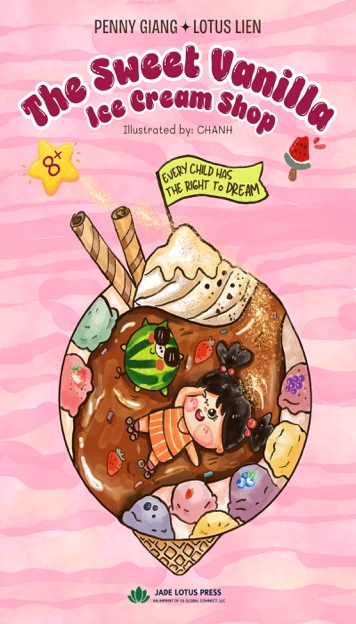 Book cover: The Sweet Vanilla Ice Cream Shop by Penny Giang and Lotus Lien